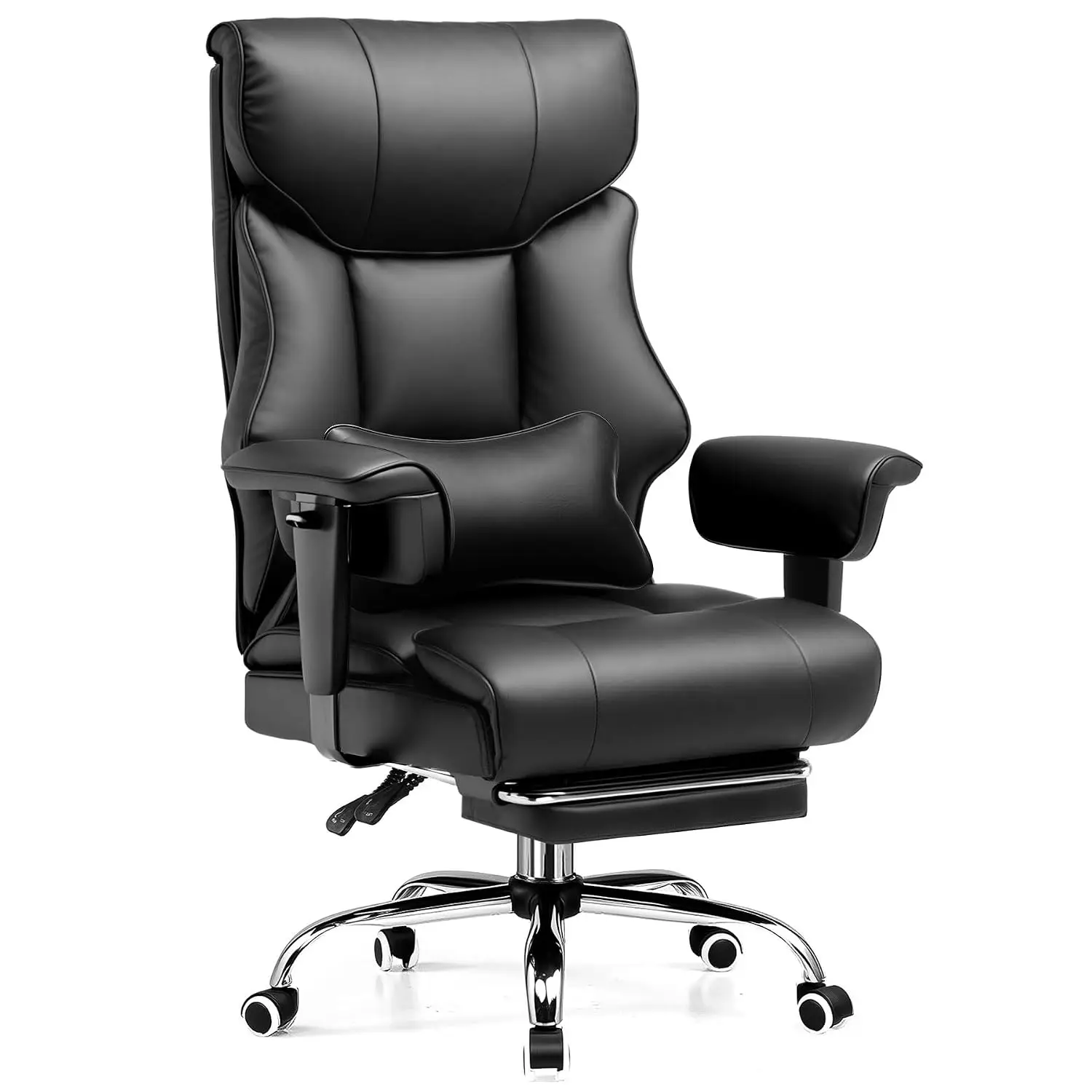 Big & Tall Gaming Chair 400lbs Office Chair with Foot Rest & Spring Cushion High Back Lumbar Support Back Pain Black, Customized