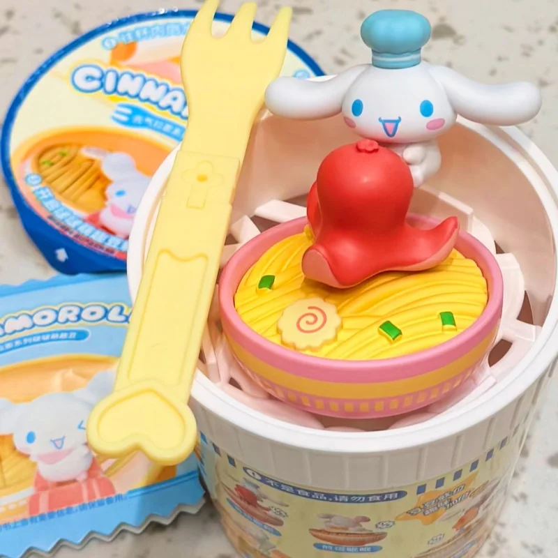 

Sanrio Authentic New Cinnamoroll Ramen Shop Series Cute Mini Figurines Desktop Decor Collectible Dolls Ideal Gifts For Girls Toy