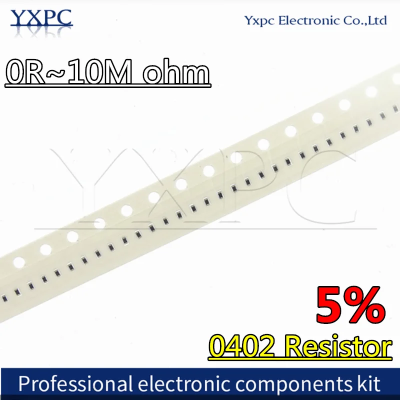 100pcs 0402 SMD Resistor 5% 0R ~10M 1/16W 0 1 10 100 150 220 330 ohm 1K 2.2K 4.7K 22K 10K 100K 0R 1R 10R 100R 200R 220R 330R 1M