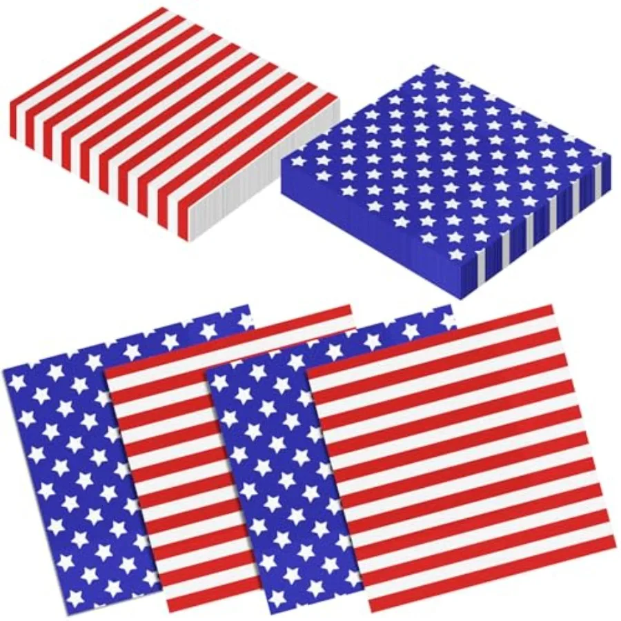 

Животные Патриотические кинги с флагом США-50 шт. 4 июля Красные, белые, синие звездные щуки Одноразовые бумажные щуки для коктейльной вечеринки ко Дню памяти
