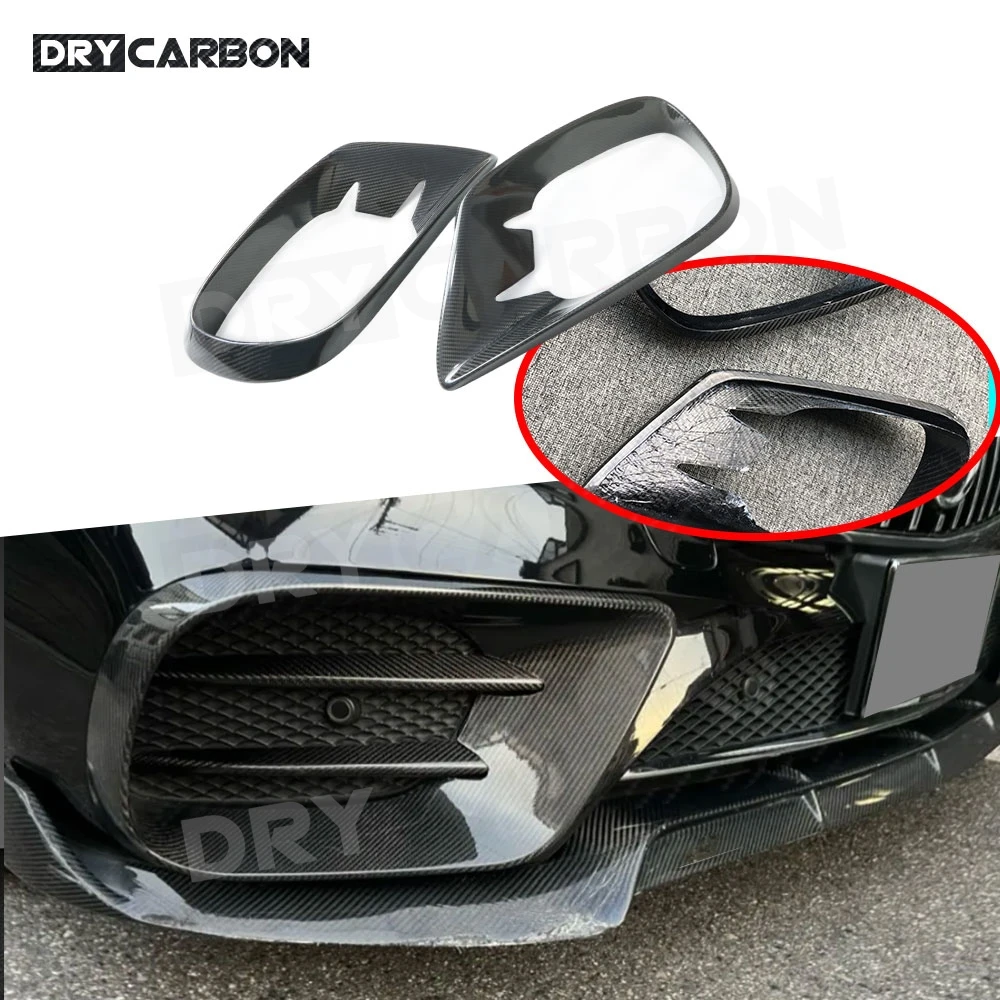 

Dry Carbon Fiber Front Bumper Air Vent Outlet Trims for Mercedes Benz E Class C238 Sport Coupe 2017-2019 FogLamp Grill Frame
