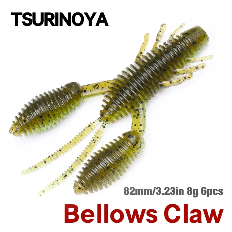 

TSURINOYA 82mm 8g Craw Fishing Lures Claw Shrimp Soft Lure Wobblers Bass Pike Swimbait Lures Soft Worm Silicone Fishing Bait