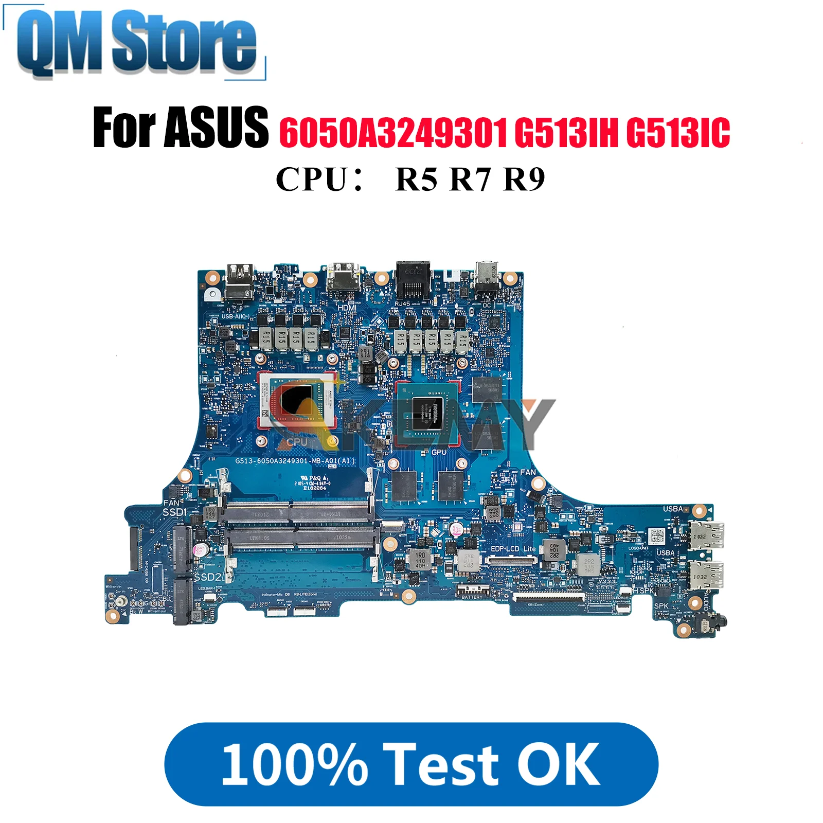 

6050A3249301 Laptop Motherboard For ASUS ROG Strix G15 G513I G513IH G513IC G513IE Mainboard With R5 R7 R9 CPU tests OK fast ship