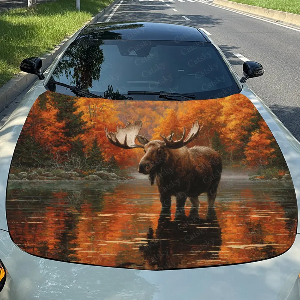 The Camel In Autumn Car Hood Wrap, Waterproof PVC Self-Adhesive Decal, Scratch-Resistant, Durable Car & Truck Hood Cover