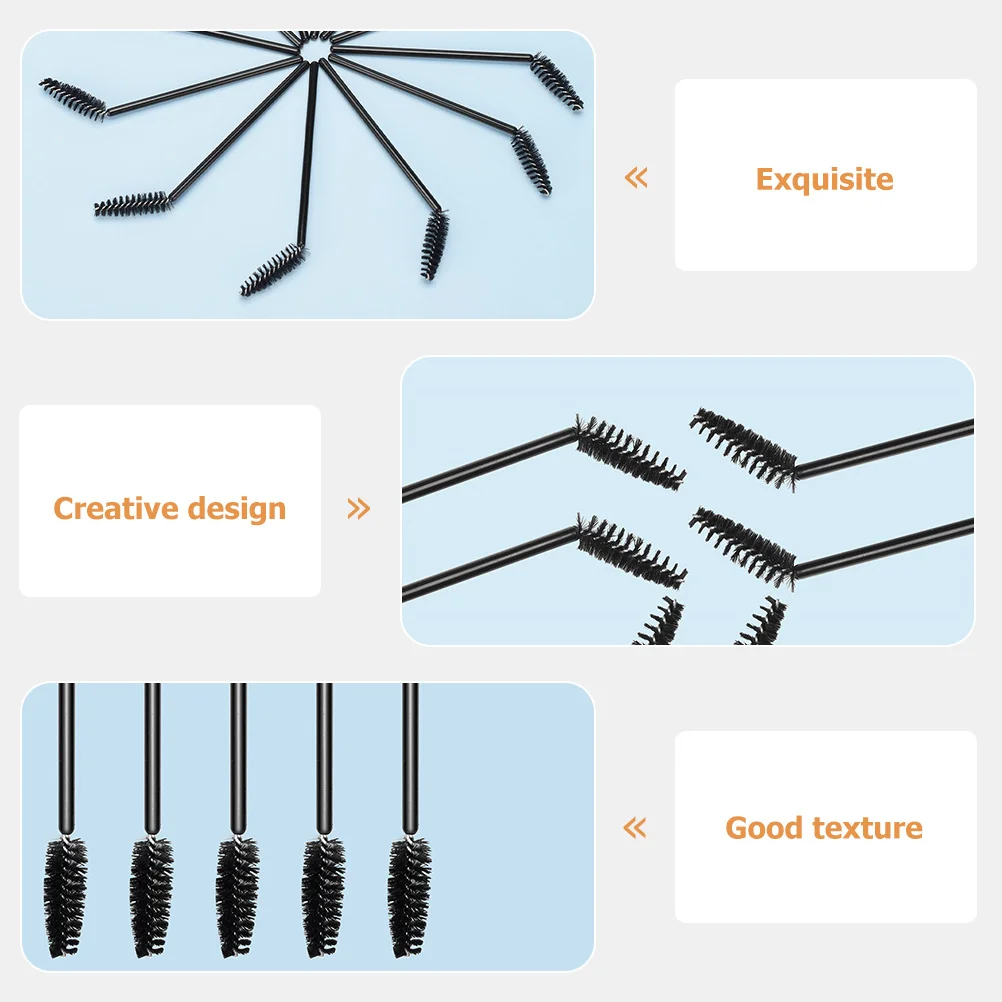 

50Pcs Disposable Eyelash Brushes Eyebrow Brushes Plastic Lash Makeup Applicators Travel Use Makeup Practice Tools