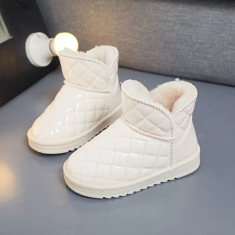 

Kids Winter Snow Boots Warm Fleece Lined Thick Slip on Boots Non Slip Short Boots for Boys Girls Cute Toddler Casual Footwear