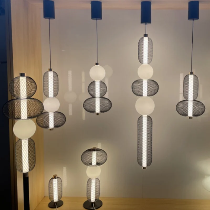 

2025 Creative long dining room chandelier with iron luster for living room, bedroom home decoration lamps and lanterns