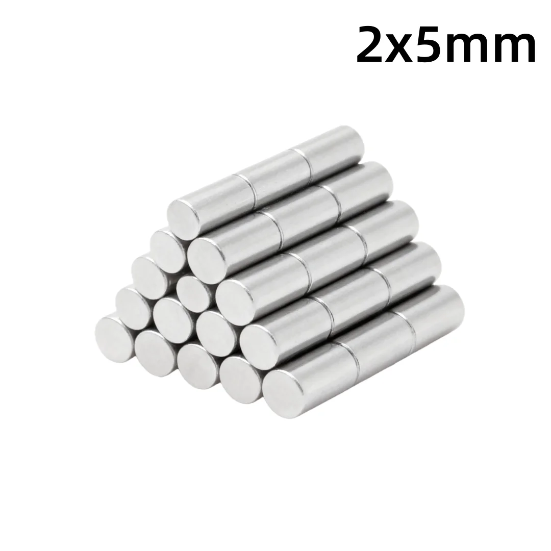 2x5mm Long Small Round Powerful Magnetic Magnet 2x5 Strong Disc Magnets For Fridge Diy Building Scientific Craft Education 2*5