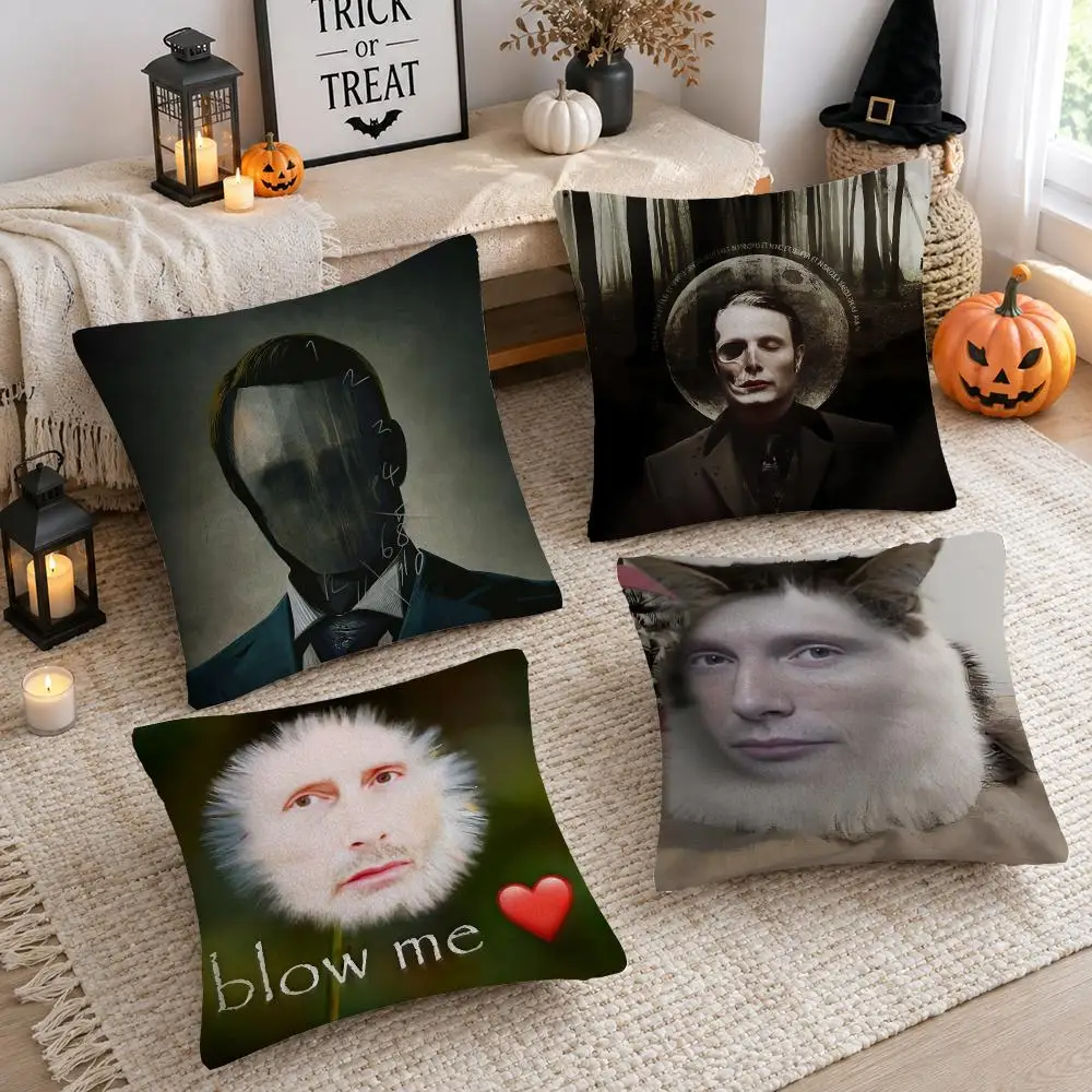 Meme H-Hannibal Mikkelsen Cushion Cover Soft Plush Cushion Case Throw Pillowcase Cozy Home Sofa Bed Living Room Decor