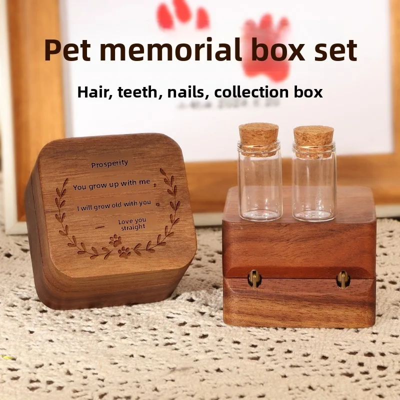 pet memorial Square Keepsake Collection Box for Pet Photo Engraving Storage
