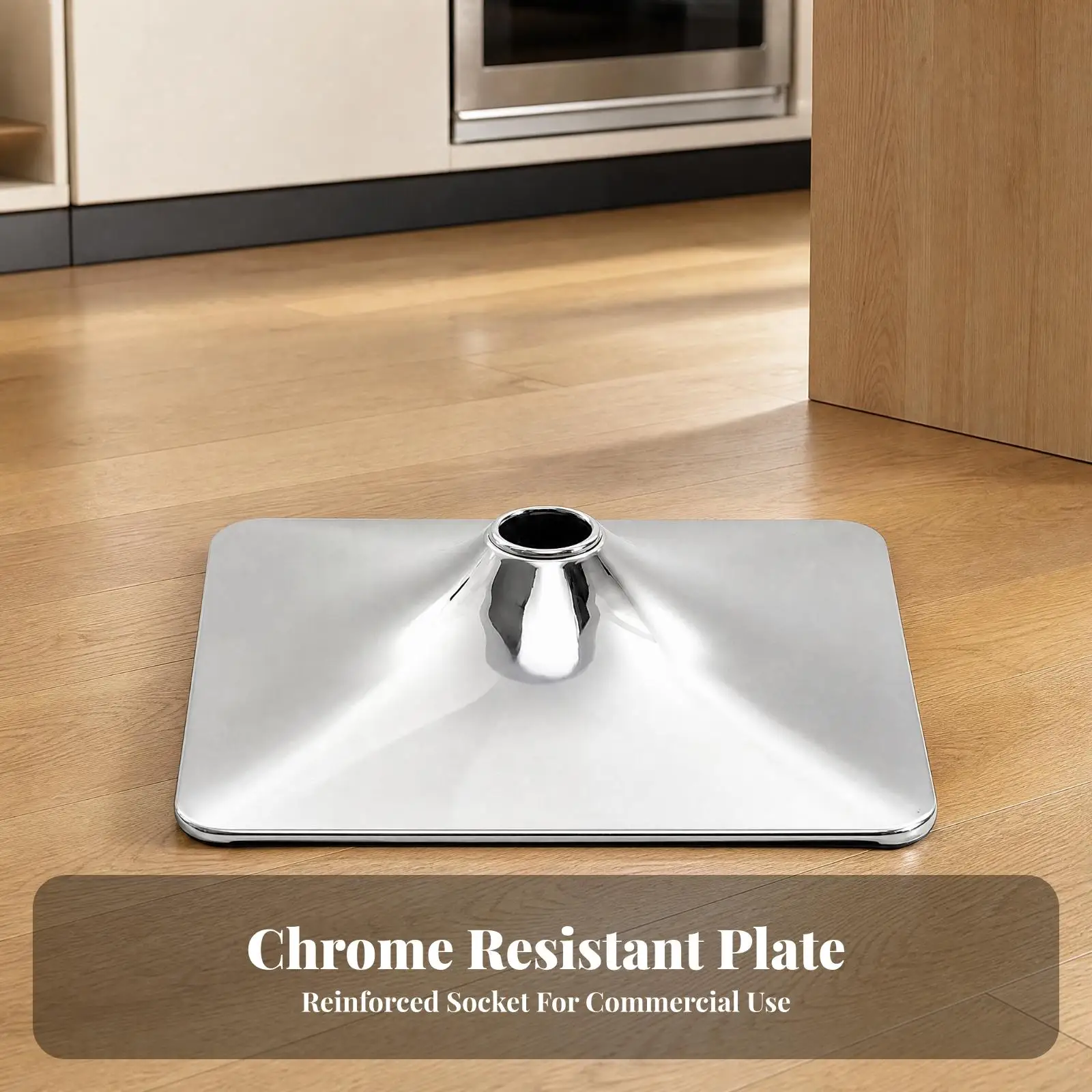 Polished Chrome Industrial Base Plate Square Metal Swivel Bracket for Bar Stool and Barber Chair Furniture Mount Hardware