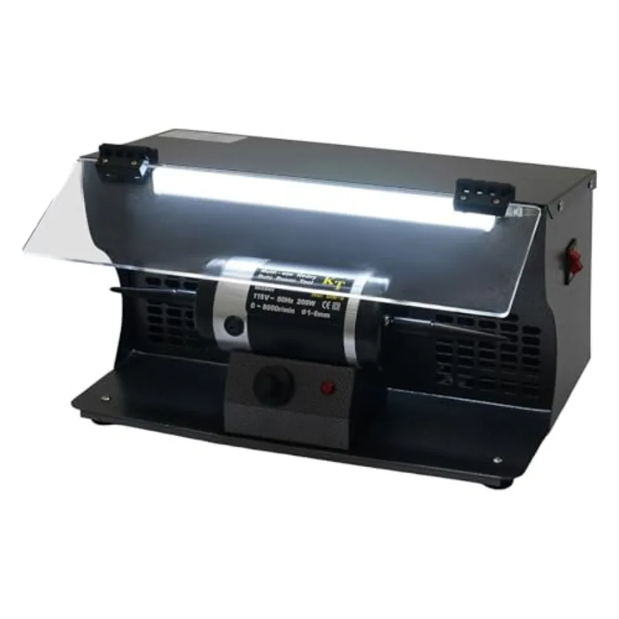 

Polishing Machine 200W Dual-Switch Control Polishing Grinder with Dust Collector and Two Mounting Shafts Variable Speed Bench E