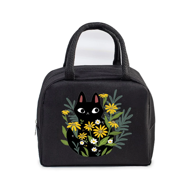 Cartoon Anime Cats Thermal Lunch Bag donna uomo Office Student Bento Storage borse isolanti Funny Cat Cooler Lunch HandBag Kids