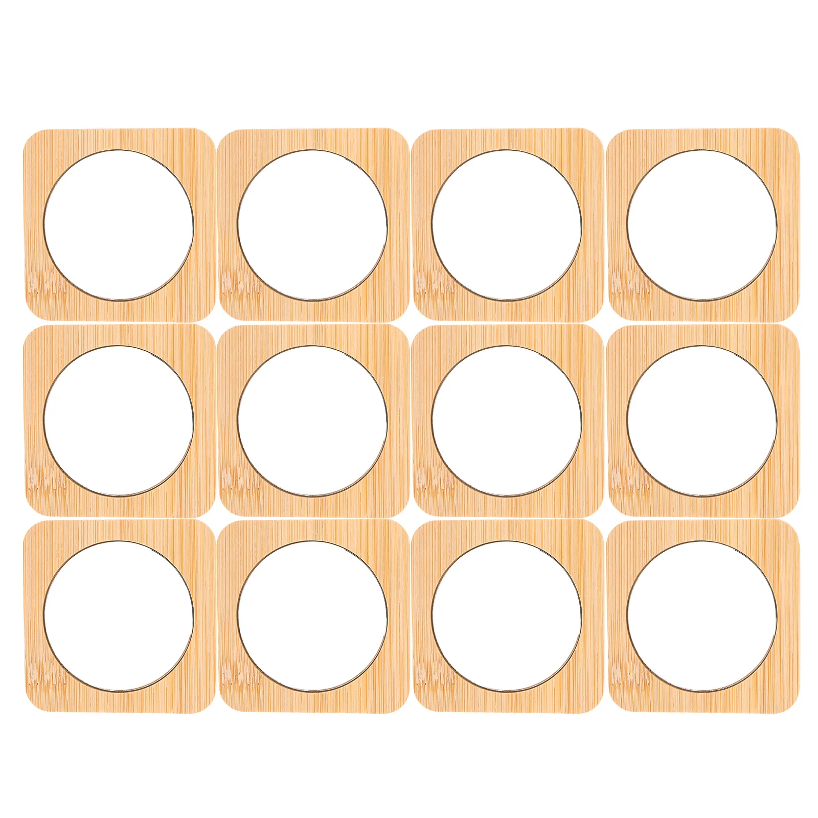 Miroir de maquillage Portable en bois de bambou, 12 pièces, Compact, Mini poche, petit miroir de voyage pour une Application précise