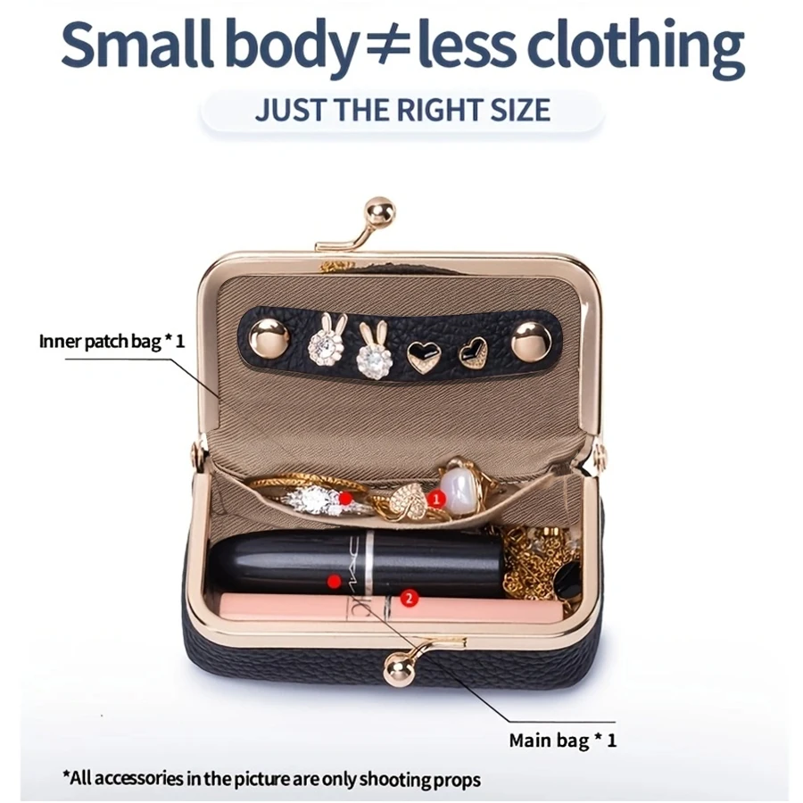 Damen Schmuckaufbewahrungstasche Kleine PU-Leder Kopfhörertasche Ring Halskette Ohrringe Zubehörbox Aufbewahrungstasche Mini-Geldbörse – Detail 5