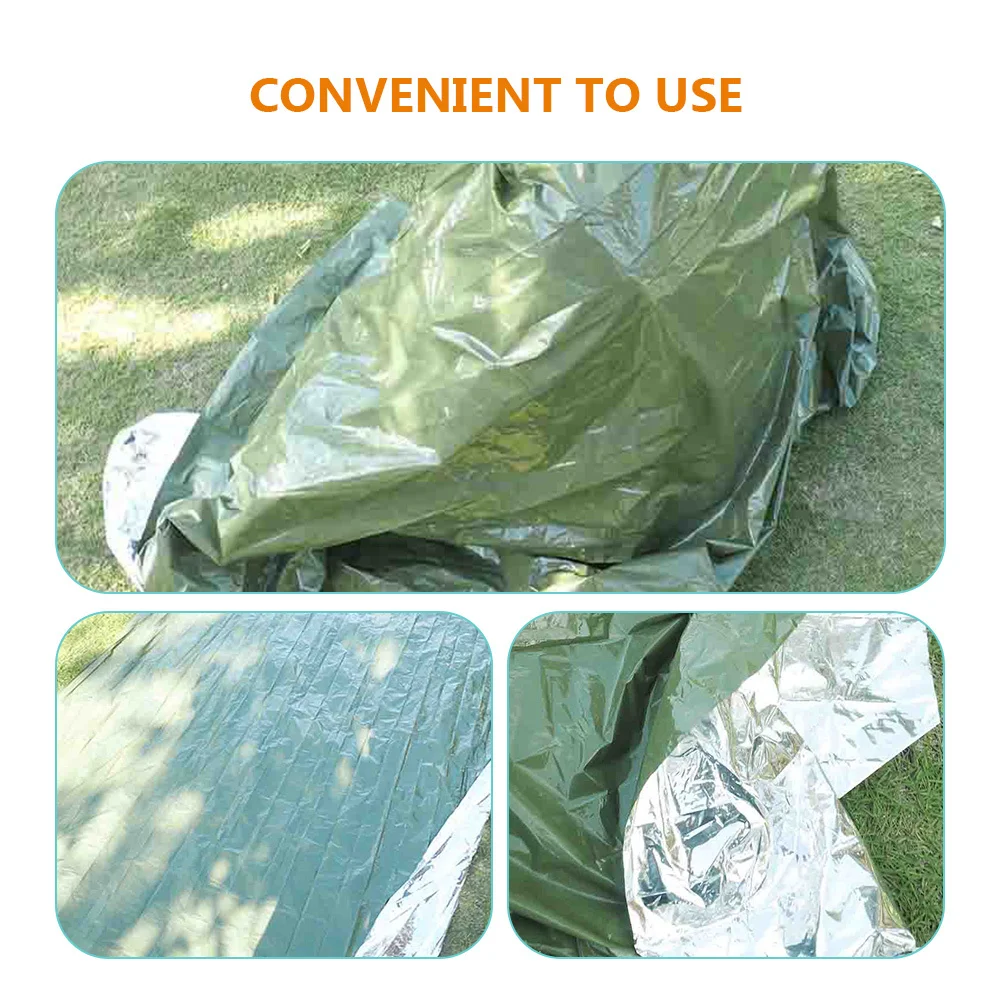 Manta de emergencia impermeable para supervivencia al aire libre, película reflectante térmica para acampar, aislamiento a prueba de viento, 3 uds.