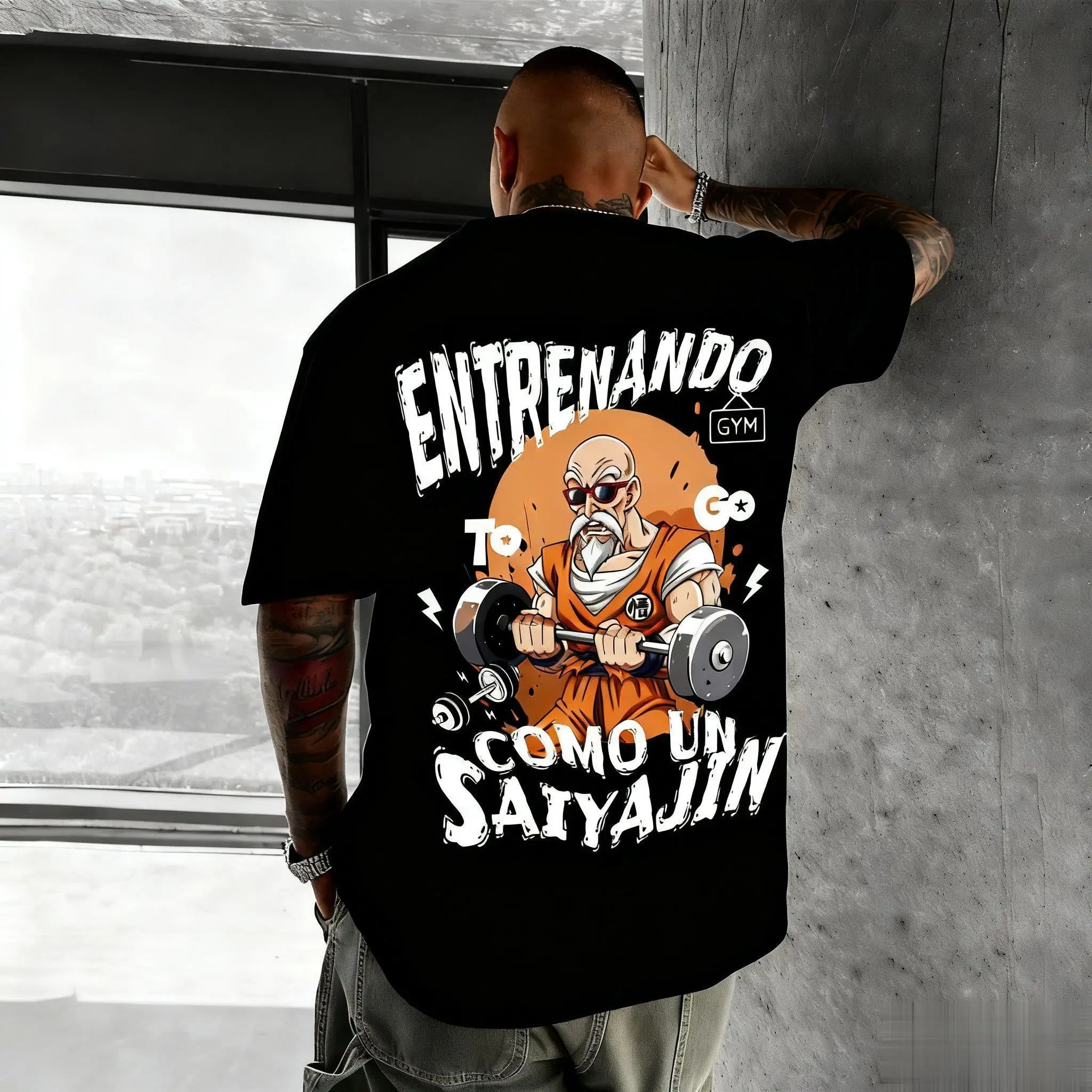 2026 New Dragon Ball Master Roshi Print T-shirt Short Sleeve T-shirt Men's and Women's T-shirt Sports Fitness Men's T-shirt