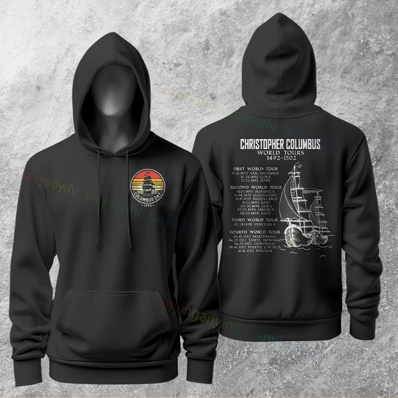 재미있는 공공적 적대자 # 1 1492년 이후 콜럼버스 그래픽 후드티 긴 소매 풀오버 캐주얼 유머 스타일 후드티 아웃도어 스트리트웨어