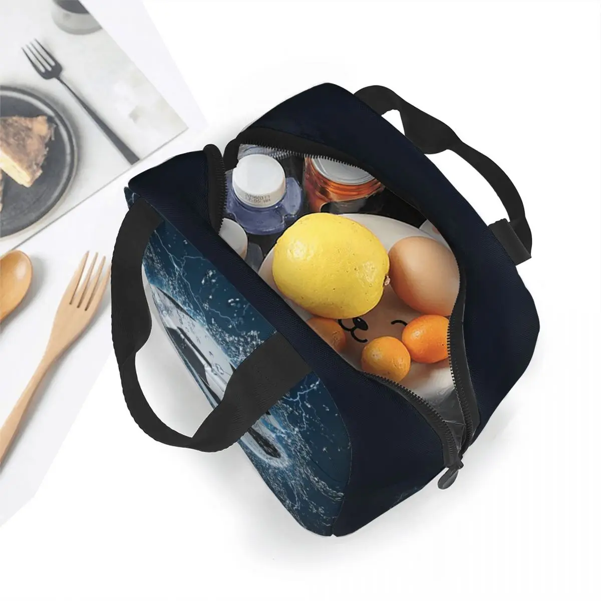 Soccer Ball Insulated Lunch Bag Cooler Bag Meal Container Football Sports Portable Tote Lunch Box Bento Pouch Work Picnic