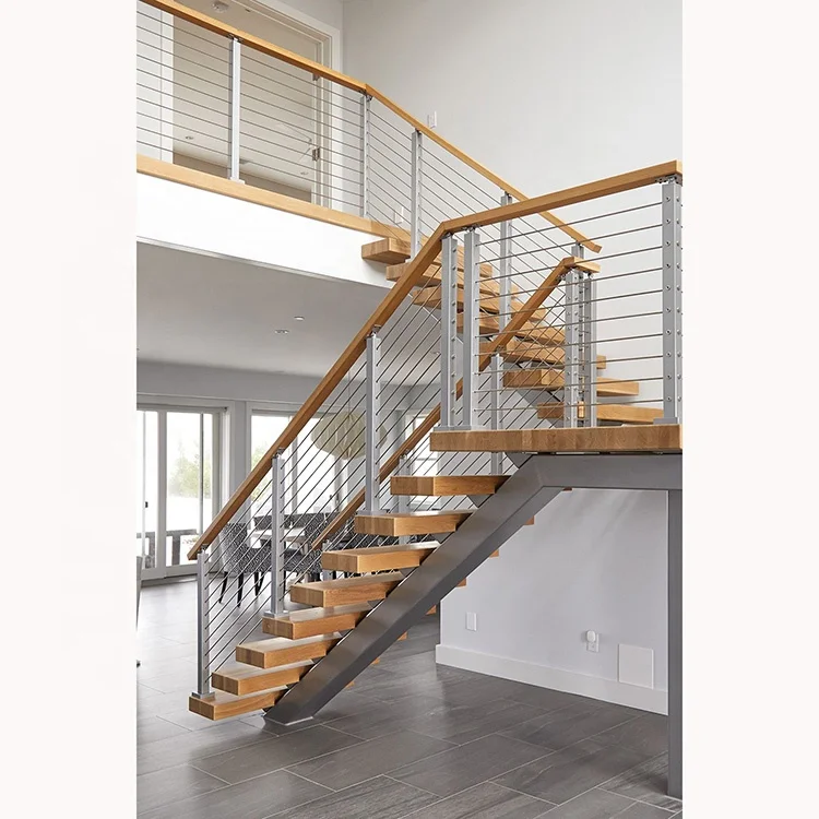 맞춤형 목재 계단 나사형 목재 계단 디딤판 직선형 철제 계단