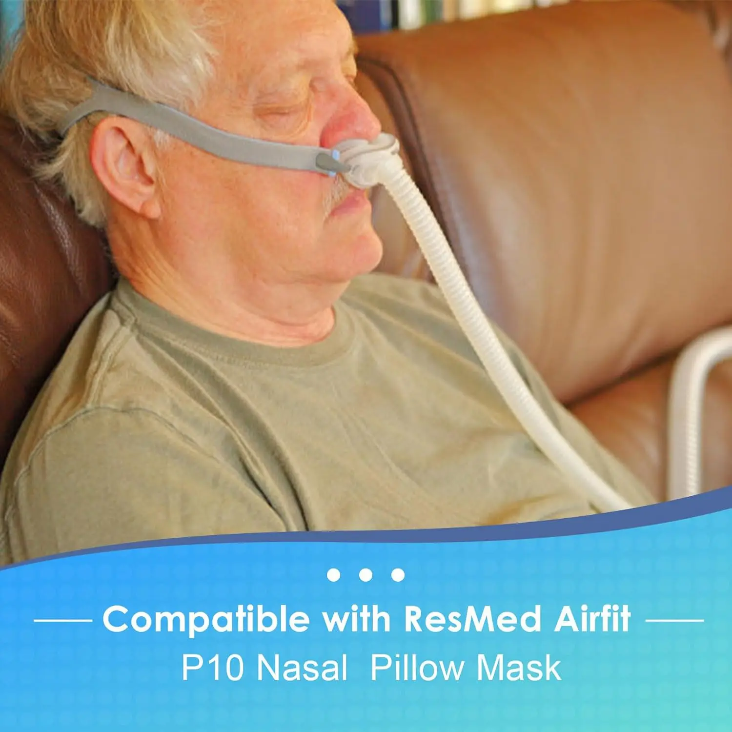 1PCS Replacement Headgear Compatible with AirFit P10 Adjustable Straps with 4 Clips for Nasal Pillow CPAP Mask