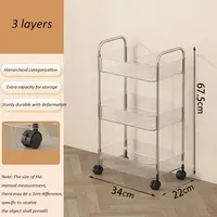 Mobile storage rack trolley Multi-functional storage rack Living room bedroom can move multi-layer storage rack roller cart