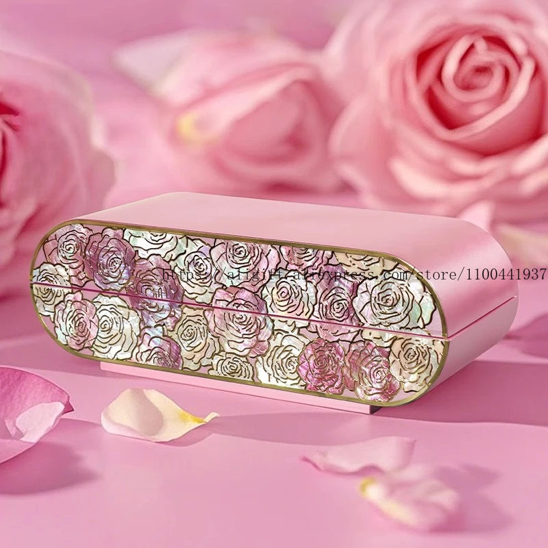 

Шкатулка для драгоценностей из розового золота с перламутром, шикарный женский подарок на день рождения, свадьбу, годовщину, роскошный футляр для хранения ювелирных изделий