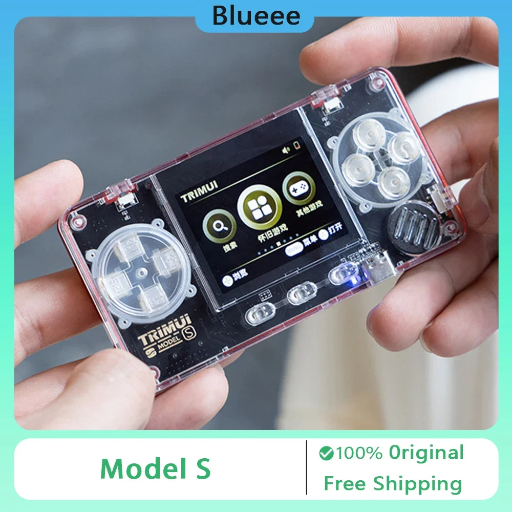 Trimui Model S Handheld Game Machine Mini Machine Extremely 2 Inch Transparent Body Ips Screen Compact Nostalgic Handheld Card