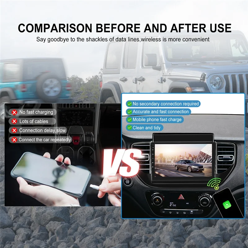 【Vendita flash】Adattatore wireless Carplay, dongle Plug & Play per IOS, installazione semplice, compatibile con l'auto Carplay cablata in fabbrica M