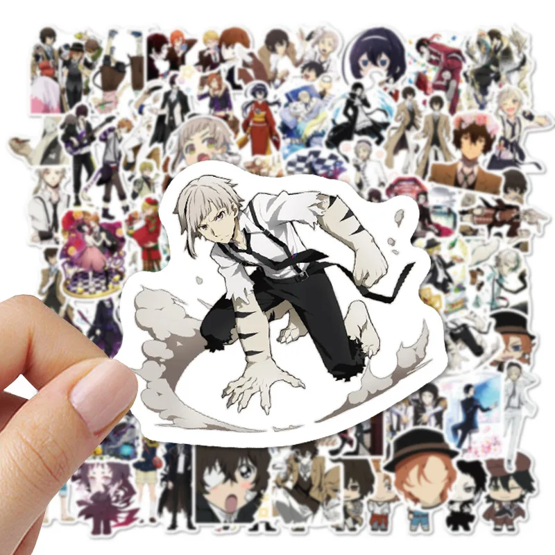 50pcs Anime Bungo Stray Dogs Series Graffiti Stickers Suitable for Desktop Wall Decoration DIY Sticker Pack with Storage Box