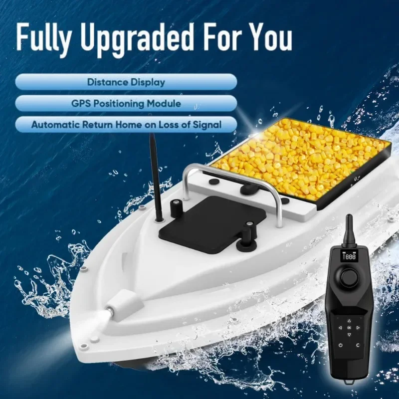 GPS RC Bait Boat 500M Wireless Remote Control Fishing Bait Boat Fishing Feeder Boat Ship with 4 Bait Containers 2KG Load