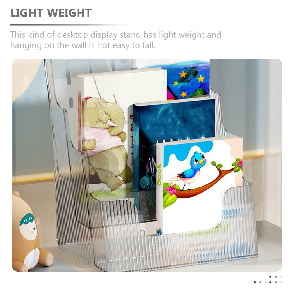 

A4 Transparent Brochure Holder Pamphlets Display Stand Clear Paper Flyer Rack Desk Organizer Literature Stand for Office Travel
