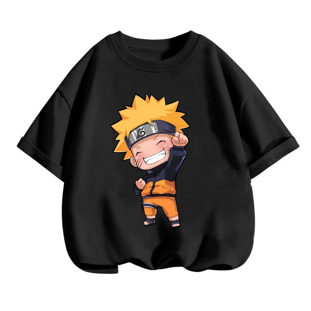 Street Wear Round Neck Short Sleeved T-shirt Funny Anime Boys and Girls Dress Casual Narutos Vortex Teen 3d Printed T-shirt