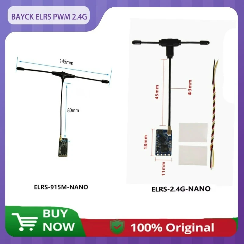 

BAYCK ELRS 5CH PWM/NANO 2.4G 915M 5-Channel Receiver low latency high refresh rate RF chip 25Hz-500Hz RC FPV off-road drone accs