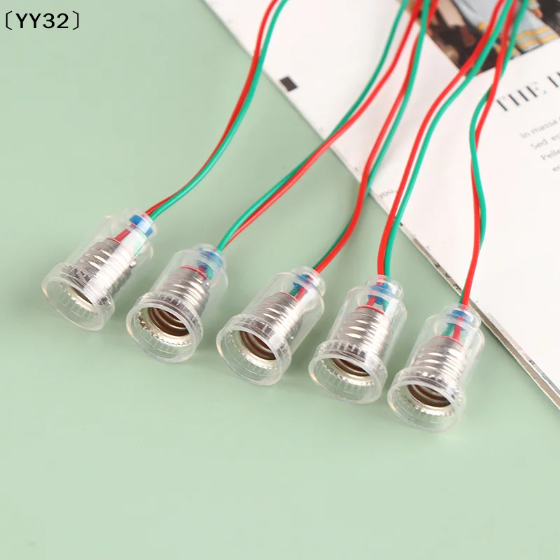 5Pcs  E10 Lamp Holder With Wire Small Lampholder E10 Base Experiment Teaching Instrument Base E10 Lampholder Adapter〔YY32〕