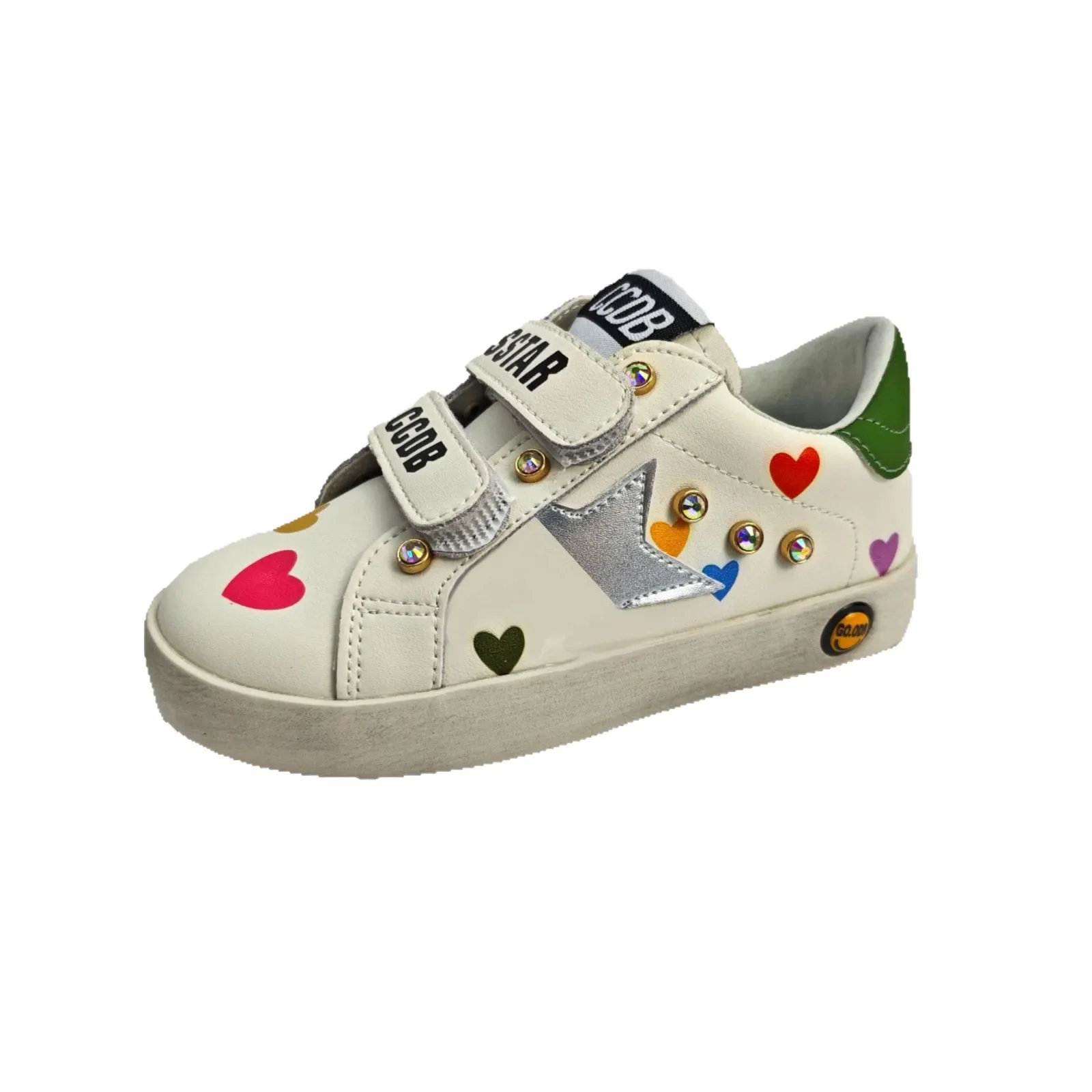 

2025 New Four-season Children's Girls Sequined Star Genuine Leather Trainers Kids Toddler Princess Soft Soles Skateboard Shoes