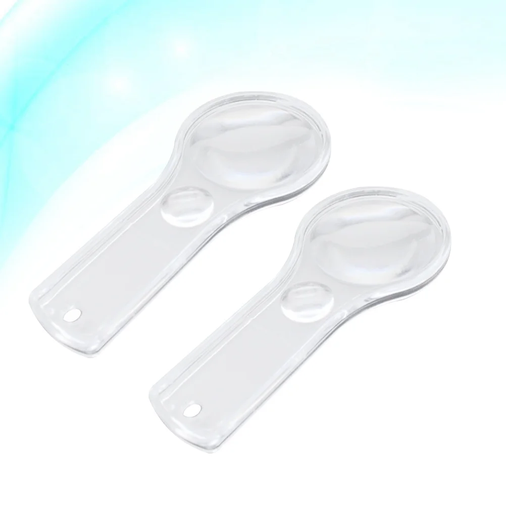 

10Pcs Hand-Held Magnifier Strong Magnification Non-Slip Lightweight Handle Transparent Double-Light Reading