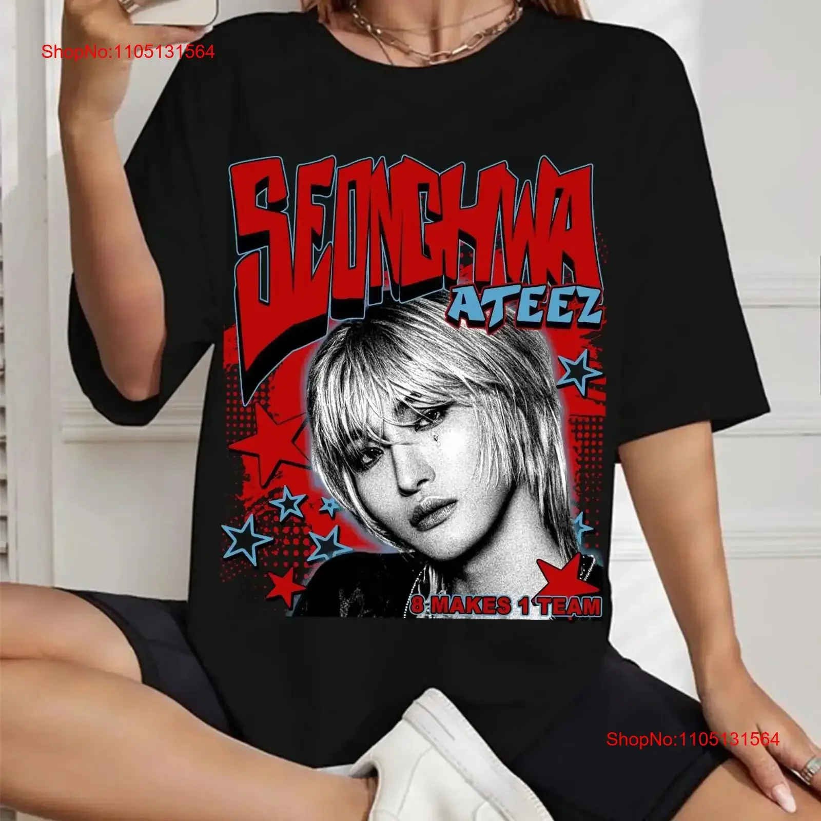 Retro Seonghwa Ateez T shirt 2025 World Tour in Your Fantasy vintage Washed Unisex Slightly homme streetwear
