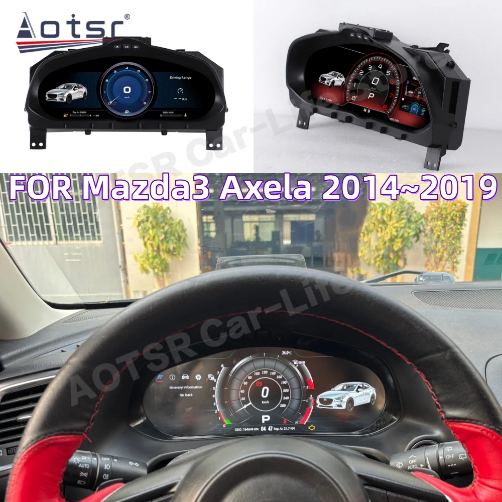 12.3 Auto Gauge Linux For Mazda 3 Axela 2014~2019 Digital Performance Display Dashboard LCD Speed Table Car Virtual Information
