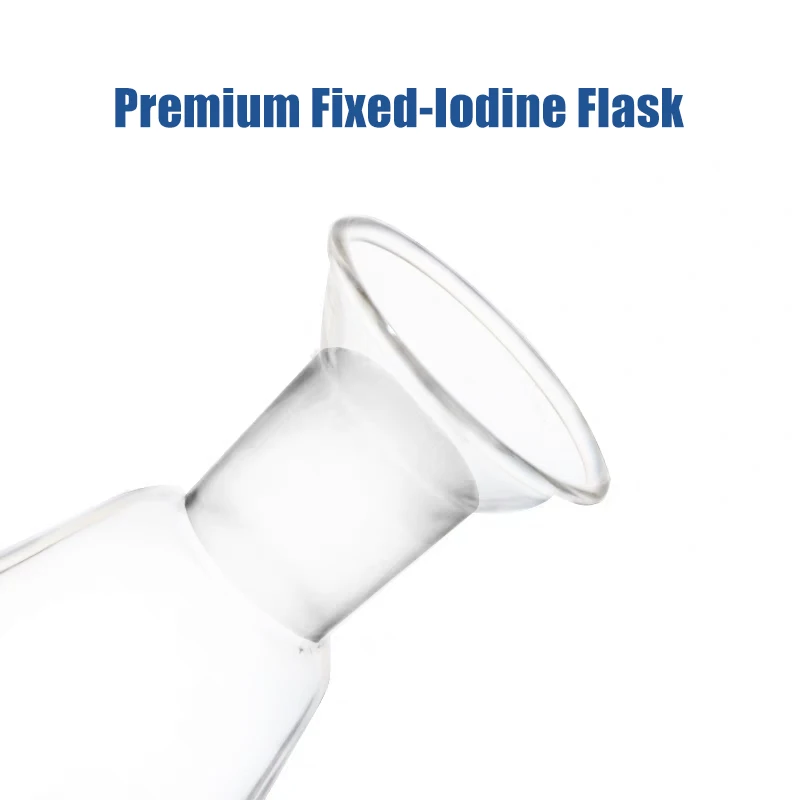 50-500ML Glass Triangular Flask with Fixed Iodine/stopper Glass Conical Bottle Stopper Chemical Experiment Glass Conical Bottle