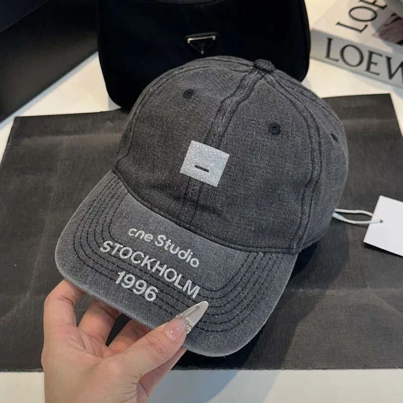 Berretto da baseball in denim di moda per donna uomo visiera parasole esterna regolabile in tinta unita cappello punk hip hop papà camionista coda di cavallo