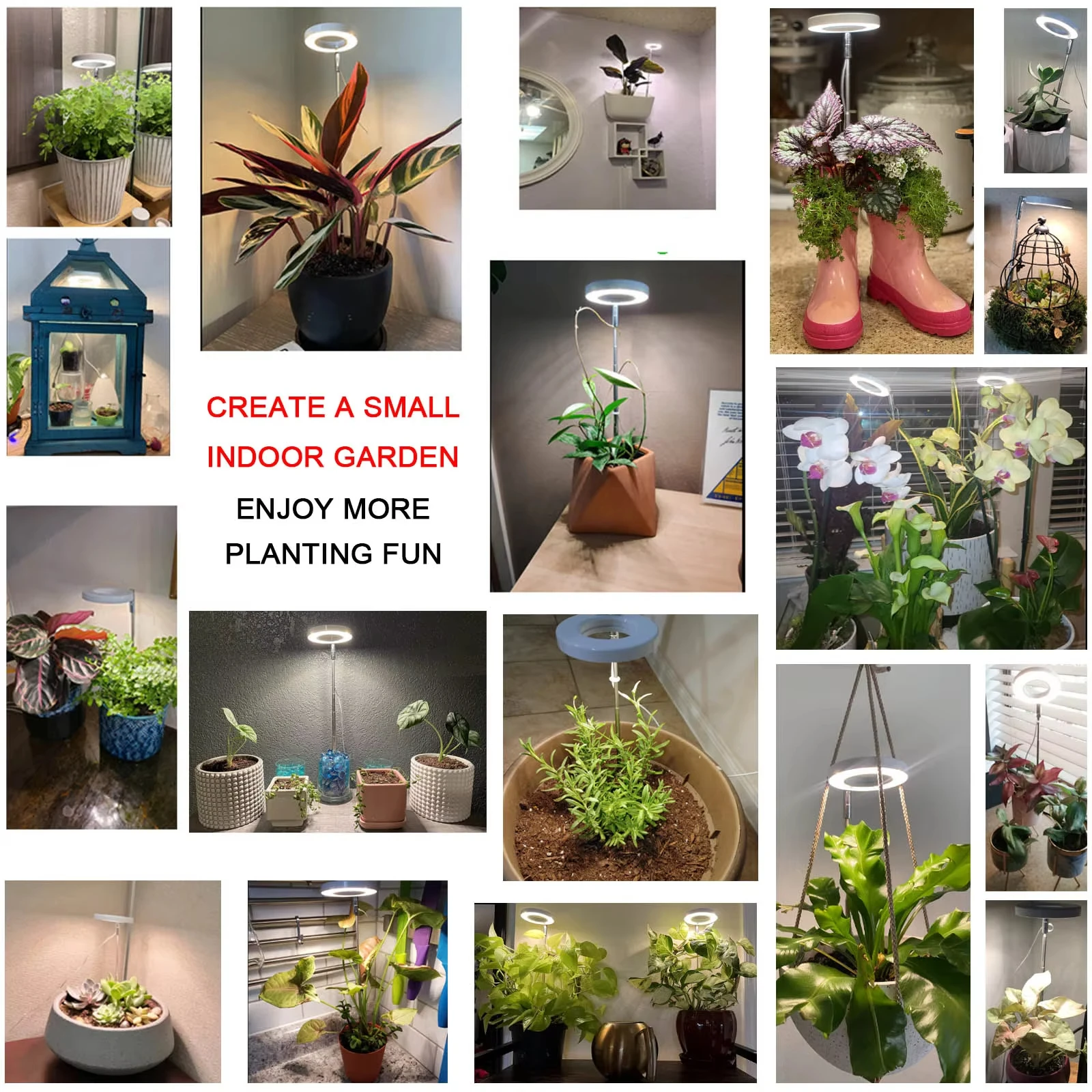 Plant growth light, full spectrum LED indoor plant lighting, height adjustable with automatic switch timer for 3/9/12 hours