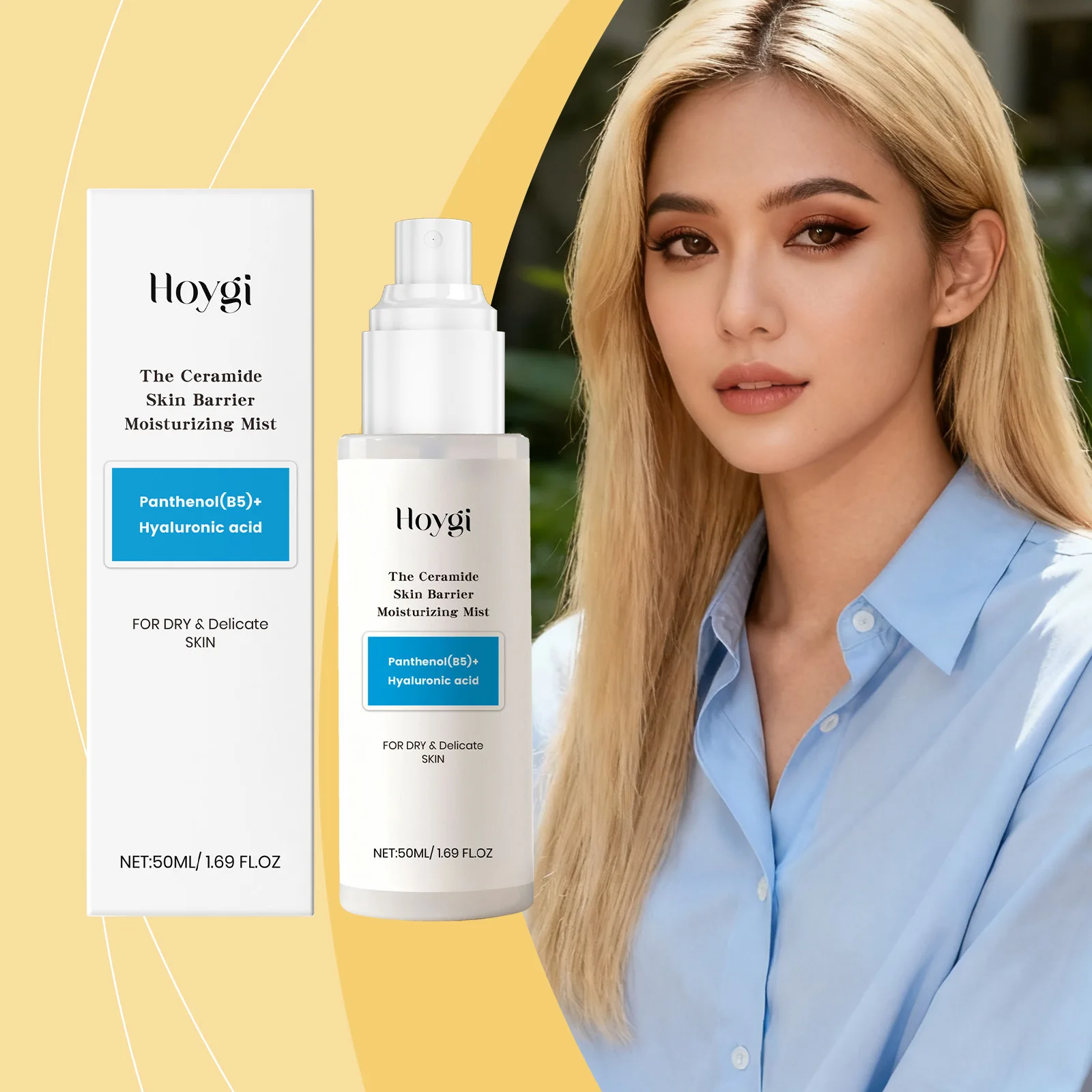 

Hyaluronic Acid Spray Moisturizing Skin Rejuvenation Oil Control Refreshing Reduce Redness Shrink Pore Repair B5 Face Serum 50ml
