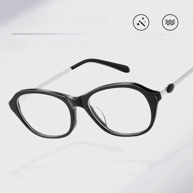 OLLYMURS, nueva moda, gafas Retro de ojo de gato para mujer, gafas de lujo de acetato ovaladas graduadas ópticas, montura de gafas de alta gama J6053L