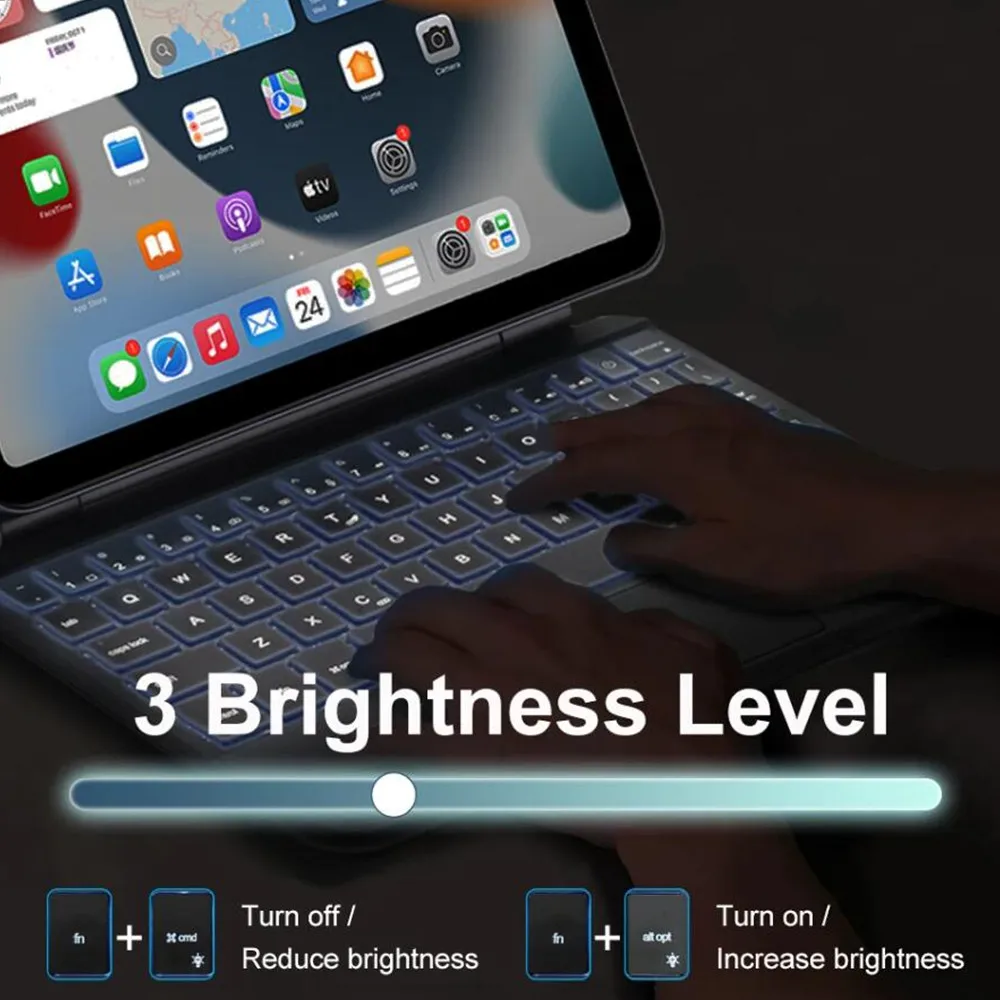 

Чехол с волшебной клавиатурой с подсветкой для iPad Mini 7, Pad Mini 6, 8,3 дюйма, съемная беспроводная клавиатура Bluetooth, плавающий консольный чехол