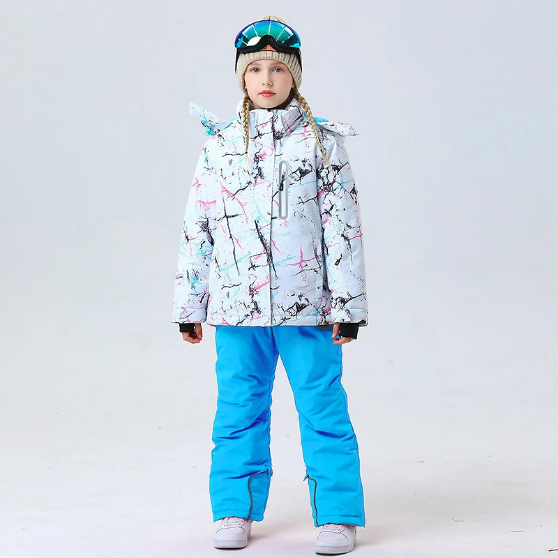 Traje de esquí para niños, conjunto de nieve para cross-country, 100-160cm, 5, 6, 7, 8, 9, 10, 11, 12, 13, 14, 15 años, niños, niñas, todoterreno, cálido, impermeable,-30 ℃