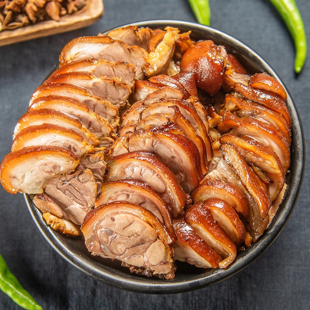 Jokbal sin Hueso Sazonado con Cinco Especias 300g x 4 Paquetes (1.2kg) – 100% Pata Delanera de Cerdo – Cerdo Estofado Coreano Listo para Comer – Kit de Comida / Camping / Bocadillo para Cerveza