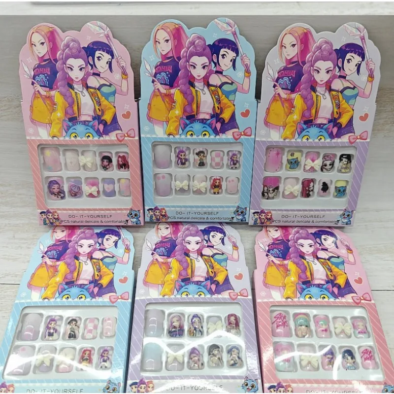 Nouveaux autocollants pour ongles exquis et portables pour filles, thème Kpop Demon Hunter Girl Group, pour enfants