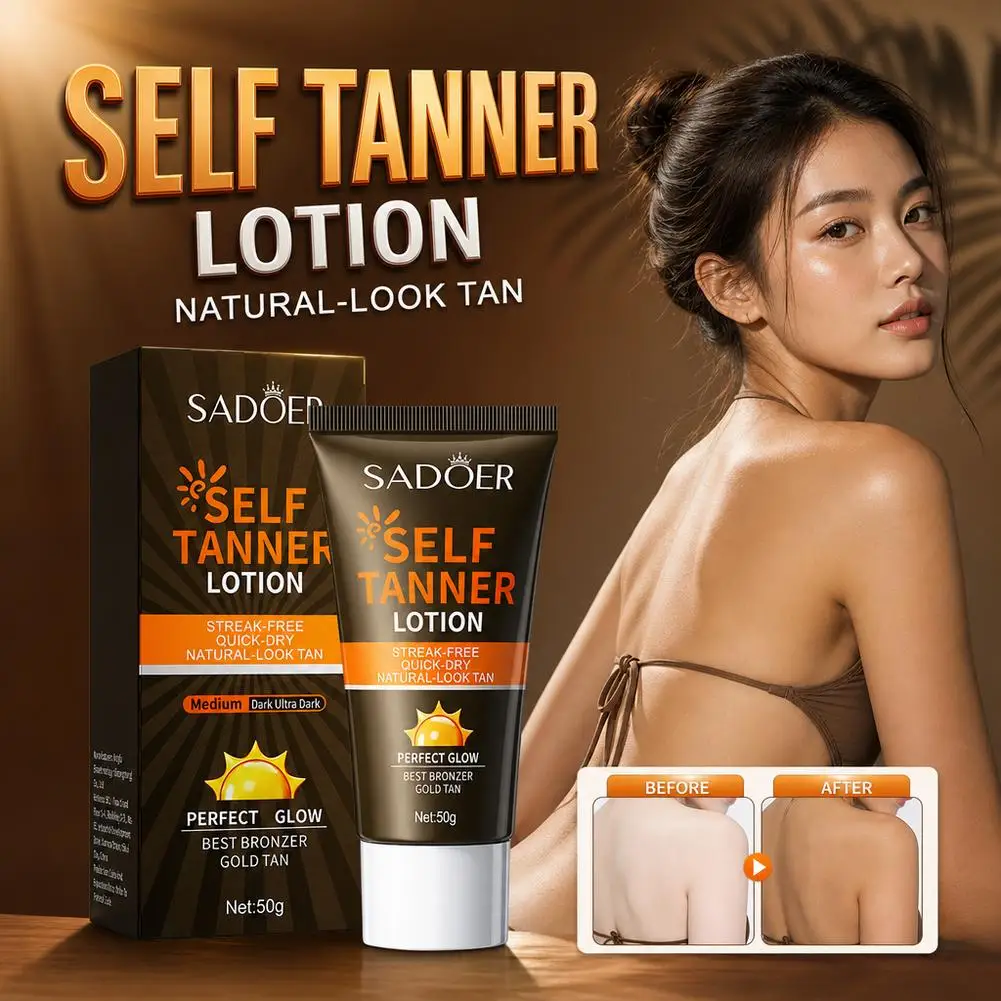 SADOER 1/2/3/4/5/10PCS Bronze Self Tanning Lotion Nourishing Hydrating Sunless Tan Cream  Smooth Golden Self Tanner Healthy Skin