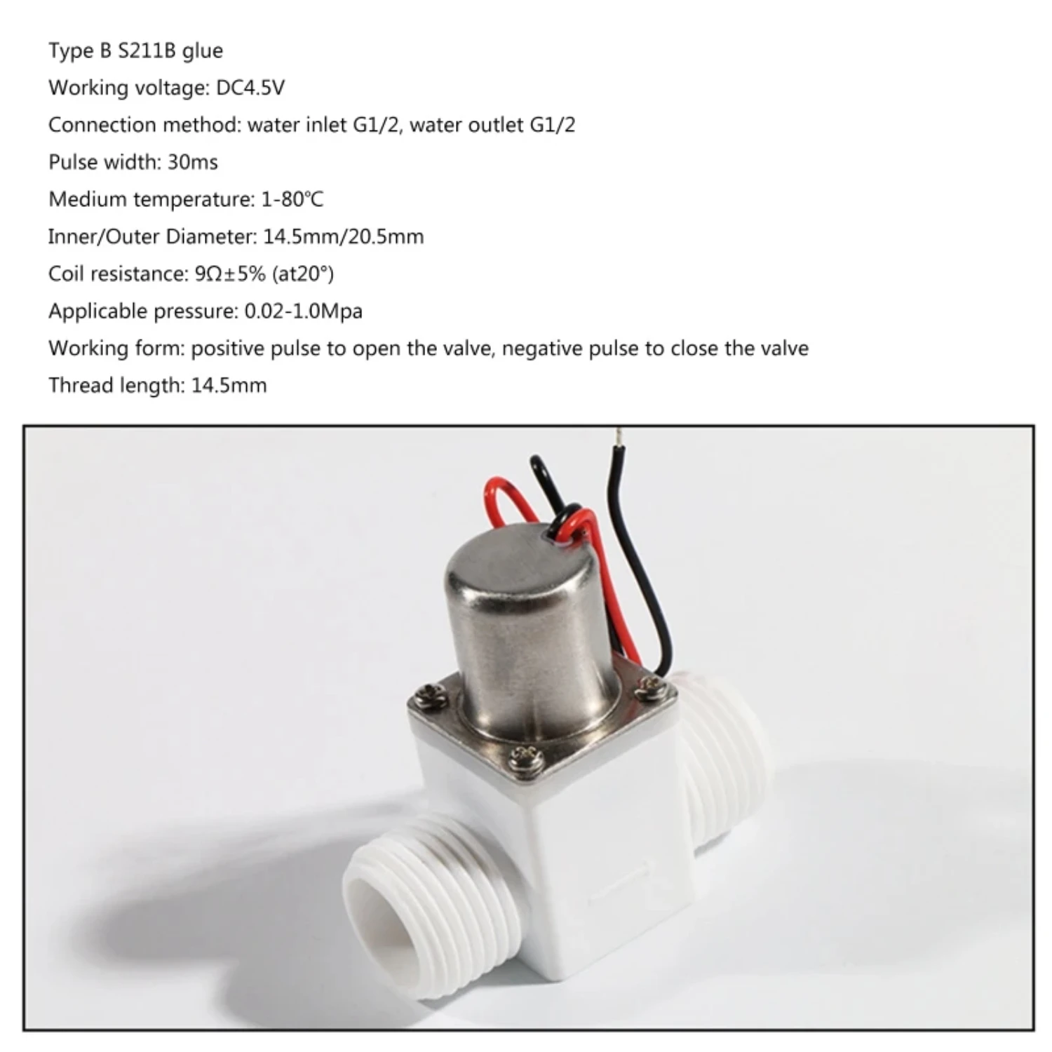 DC 4,5 V Magnetventil Messing Magnetventil Wasserdurchfluss Abflussventil Elektromagnetische Va